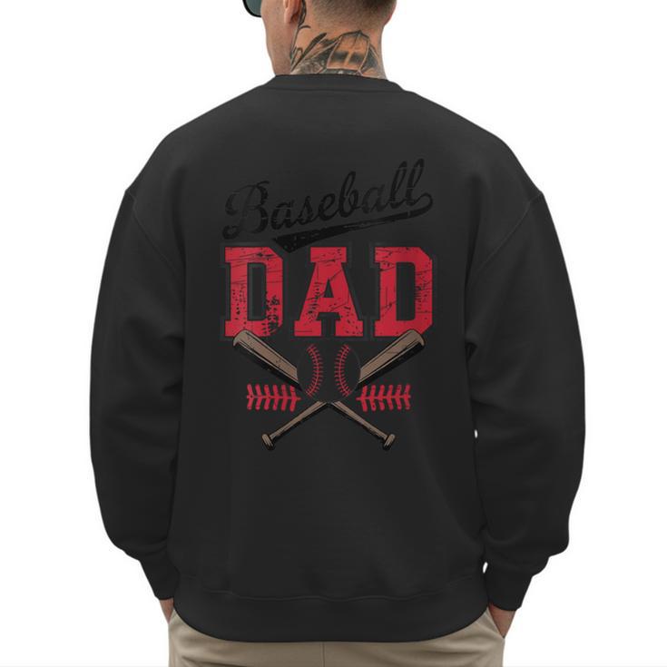 Vintage Baseball Dad Father's Day Game Day Toddlers Men's Sweatshirt Back Print