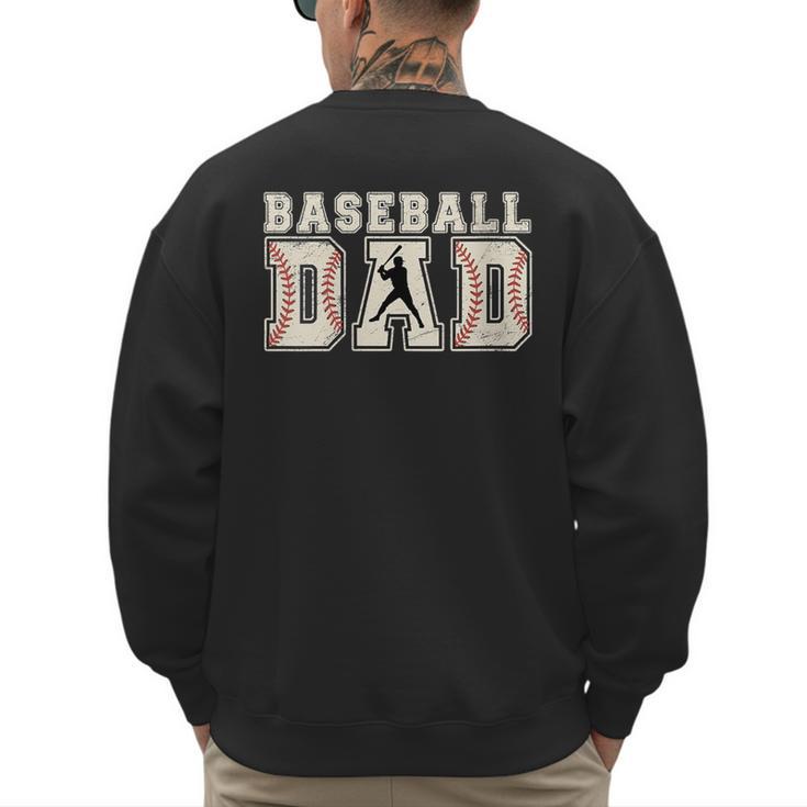 Vintage Baseball Dad Men's Sweatshirt Back Print