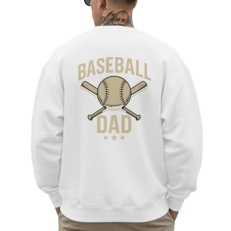 Baseball Dad Crossed Bats Cool Sports Fan Vintage Premium Men's Sweatshirt Back Print