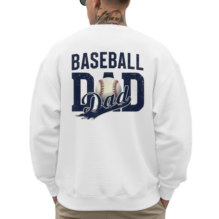 Baseball Dad Daddy Papa Men's Sweatshirt Back Print