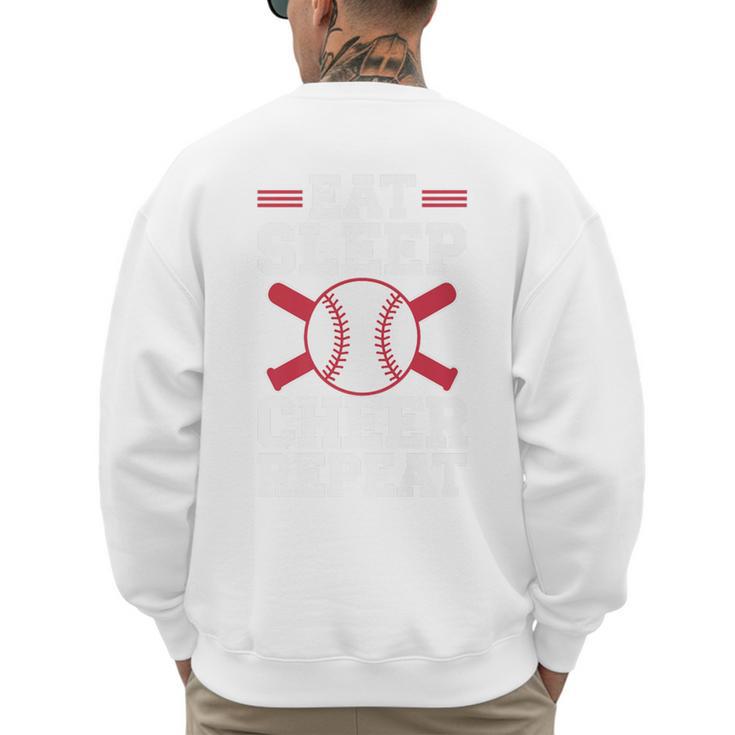 Baseball Dad Father Homerun Fathers Day Baseball Lovers Premium Men's Sweatshirt Back Print