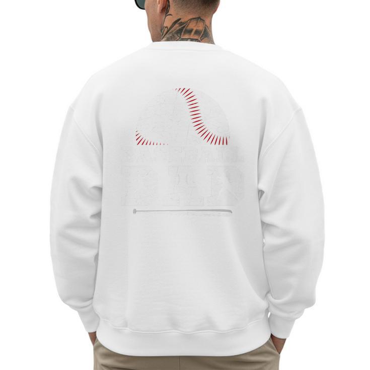 Baseball Dad Father Sport Fan Premium Men's Sweatshirt Back Print