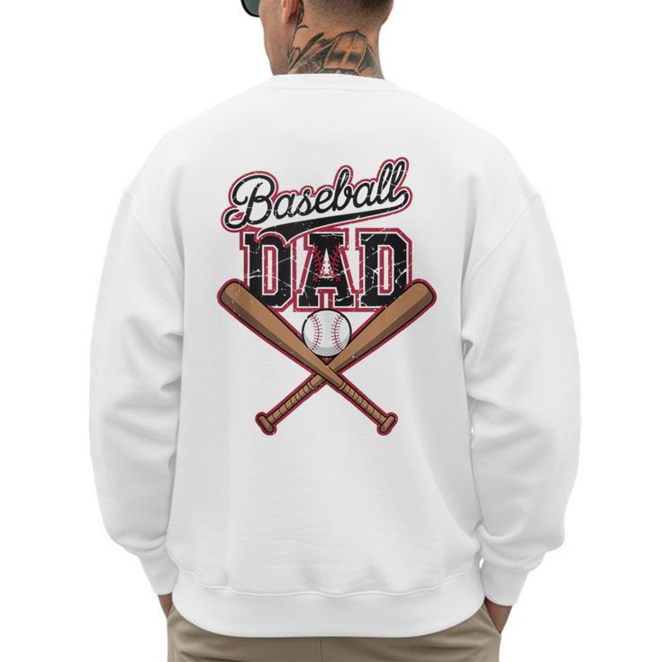 Baseball Dad Fathers Day Game Day Toddler Kids Sport Lovers Men's Sweatshirt Back Print
