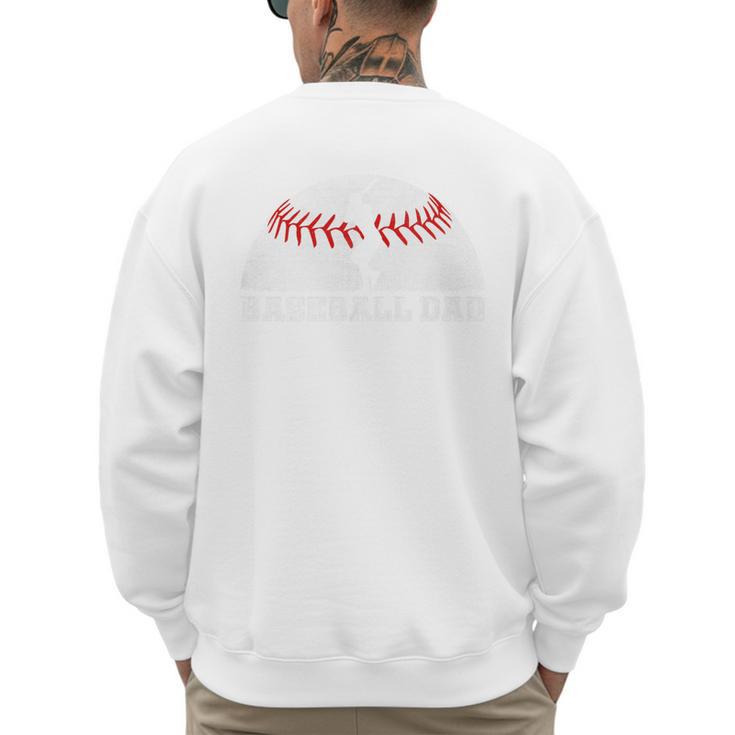 Baseball Dad Father's Day Men Sports Lover Premium Men's Sweatshirt Back Print