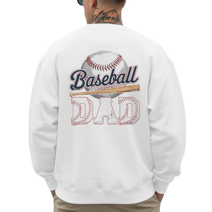 Baseball Dad Father's Day Sports Baseball Lover Premium Men's Sweatshirt Back Print