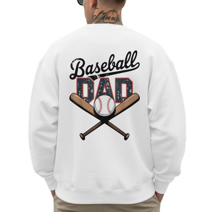 Baseball Dad Father's Day Vintage Baseball Players Men's Sweatshirt Back Print