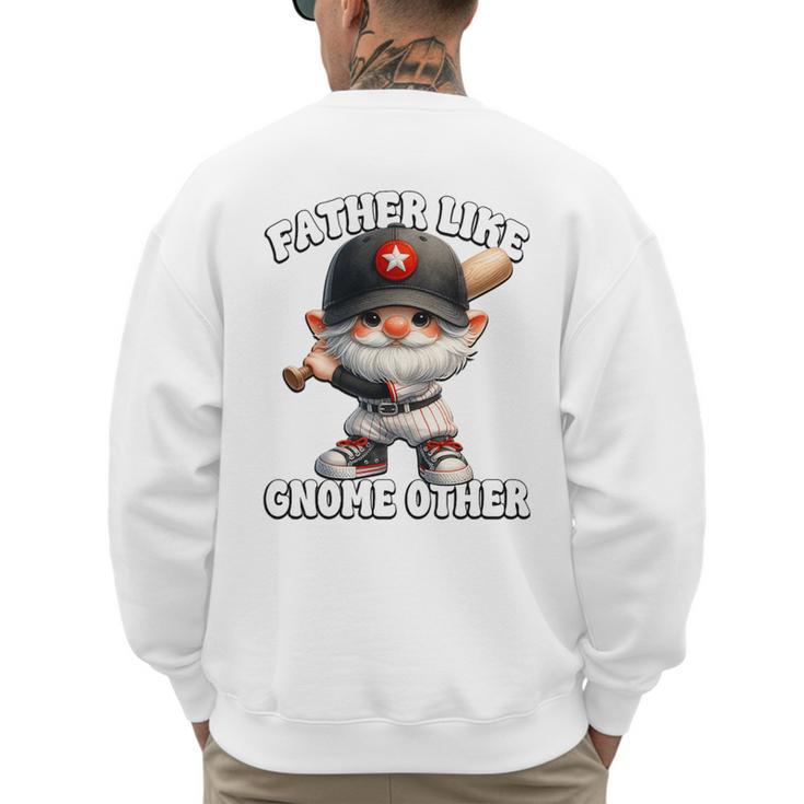 Baseball Dad Gnome For Baseball Grandpa Fathers Day Premium Tri-Blend Men's Sweatshirt Back Print