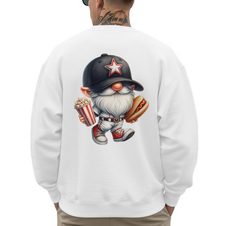 Baseball Dad Gnome Grandpa For Men Baseball Hot Dog Men's Sweatshirt Back Print