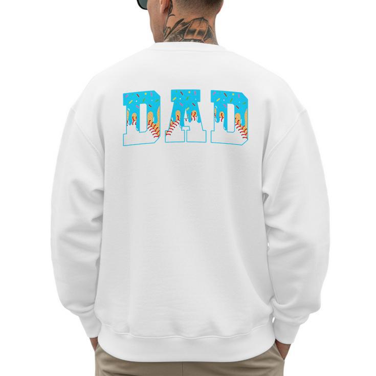 Baseball Dad Ice Cream Drip Happy Fathers Day Premium Men's Sweatshirt Back Print