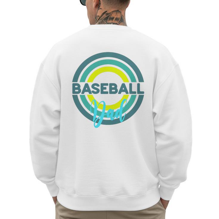 Baseball Dad With Modern Baseball Circles Premium Tri-Blend Men's Sweatshirt Back Print