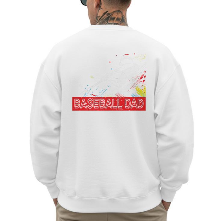 Baseball Dad Baseball Pop Art Baseball Sport Team Premium Men's Sweatshirt Back Print