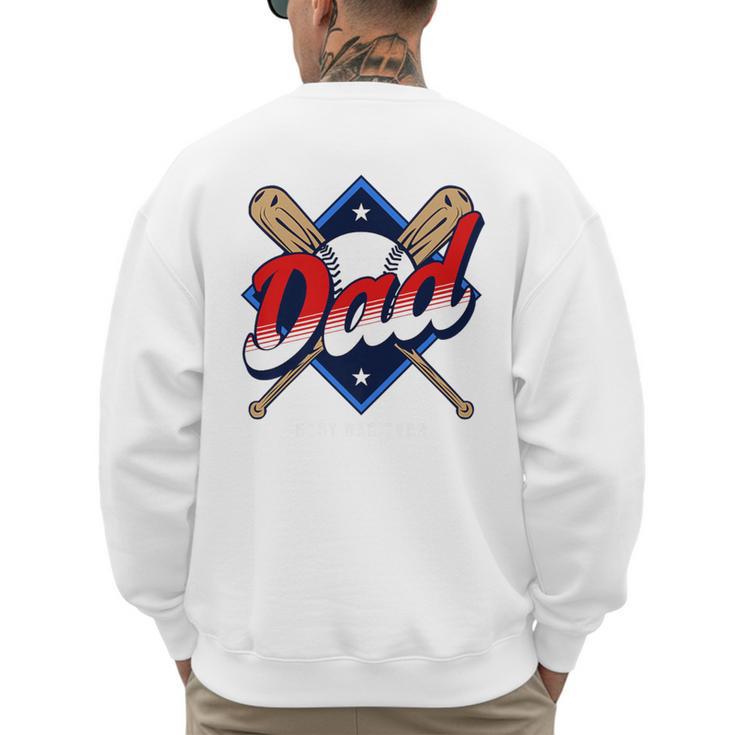 Baseball Dad Baseball Premium Men's Sweatshirt Back Print