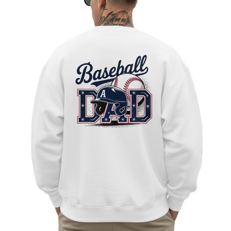 Baseball Dad Proud Fathers Sports Gear Premium Men's Sweatshirt Back Print
