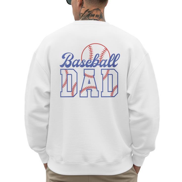 Baseball Dad Retro Baseball Dads Club Men's Sweatshirt Back Print