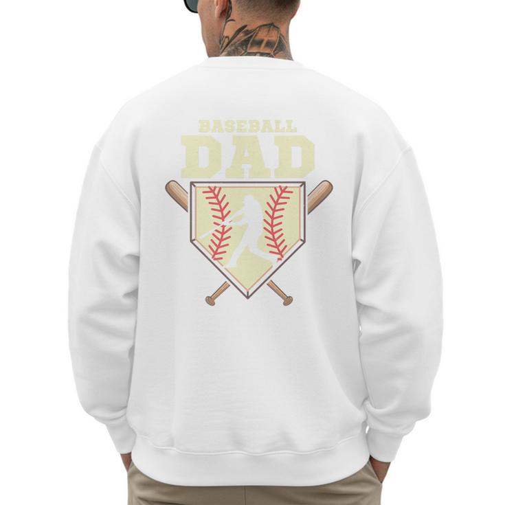 Baseball Dad Sport Fan Father Premium Men's Sweatshirt Back Print