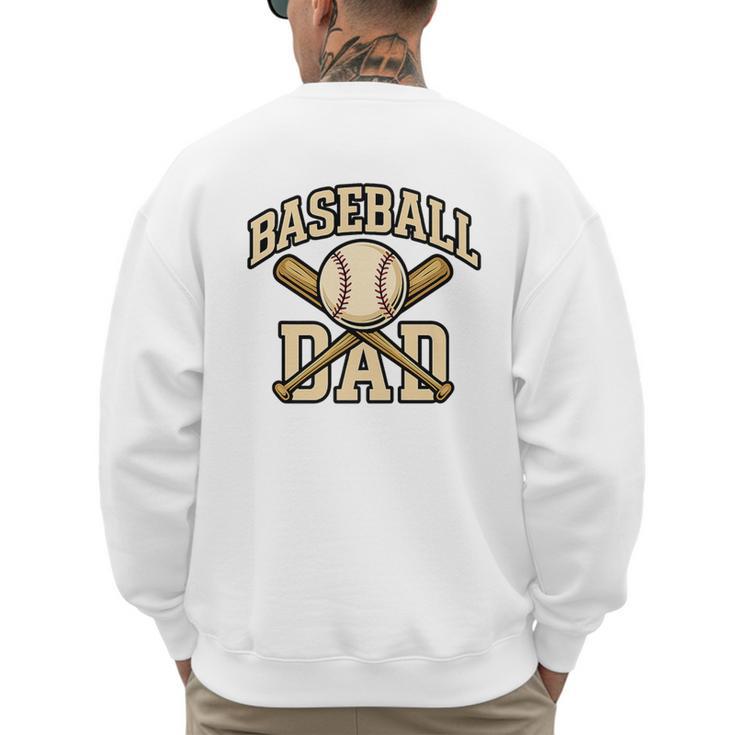 Baseball Dad Sports With Bats And Ball Graphic Premium Men's Sweatshirt Back Print