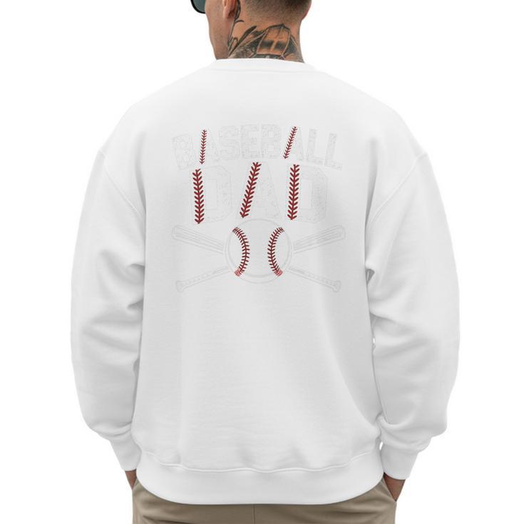 Baseball Dad Tees For Men Boys Kid Happy Fathers Day Premium Men's Sweatshirt Back Print