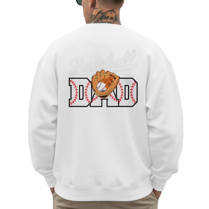 Baseball Dad Vintage Sports Fathers Day Baseball Fan Premium Men's Sweatshirt Back Print