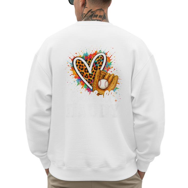 Baseball Daddy Fathers Day Premium Men's Sweatshirt Back Print