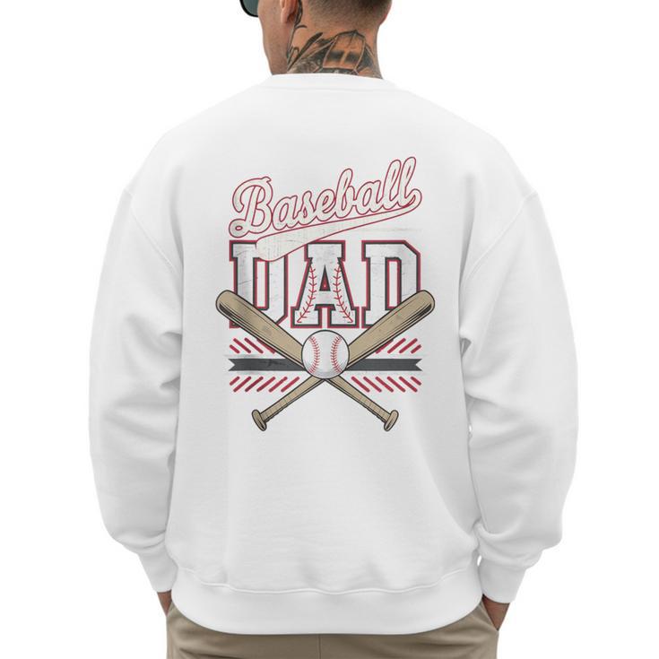 Best Baseball Dad Ever Vintage Baseball Daddy Father's Day Men's Sweatshirt Back Print