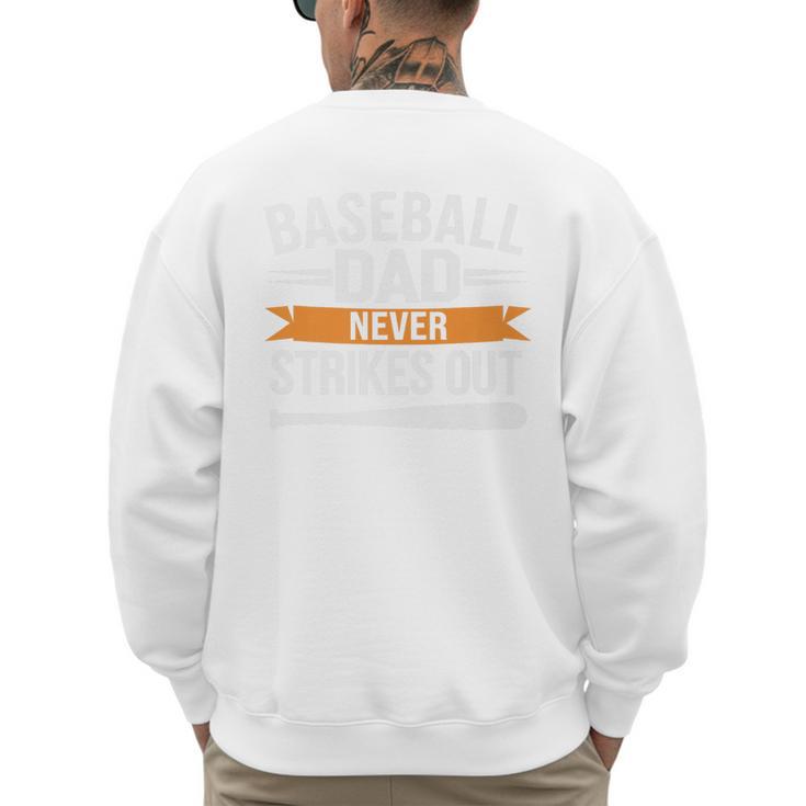 Father Fathers Day Baseball Lovers Baseball Dad Homerun Premium Men's Sweatshirt Back Print