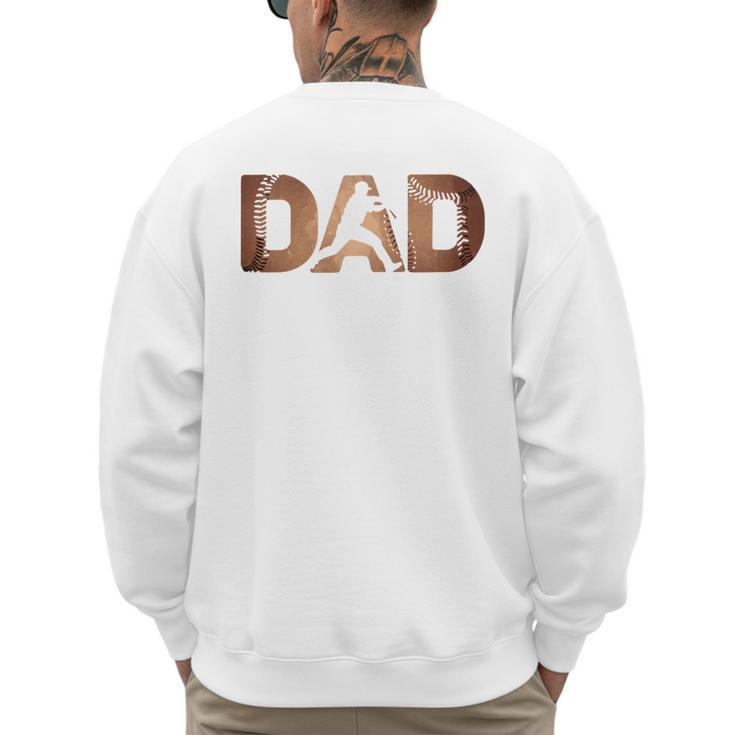 Fathers Day Baseball Player Baseball Dad Premium Men's Sweatshirt Back Print
