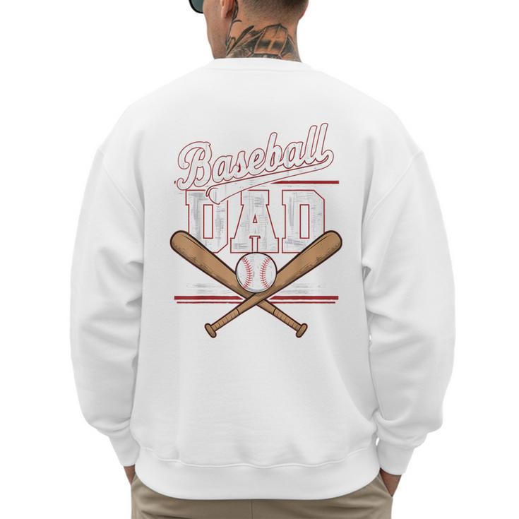 Game Day Baseball Dad Vintage Daddy Father's Day Boys Kids Men's Sweatshirt Back Print