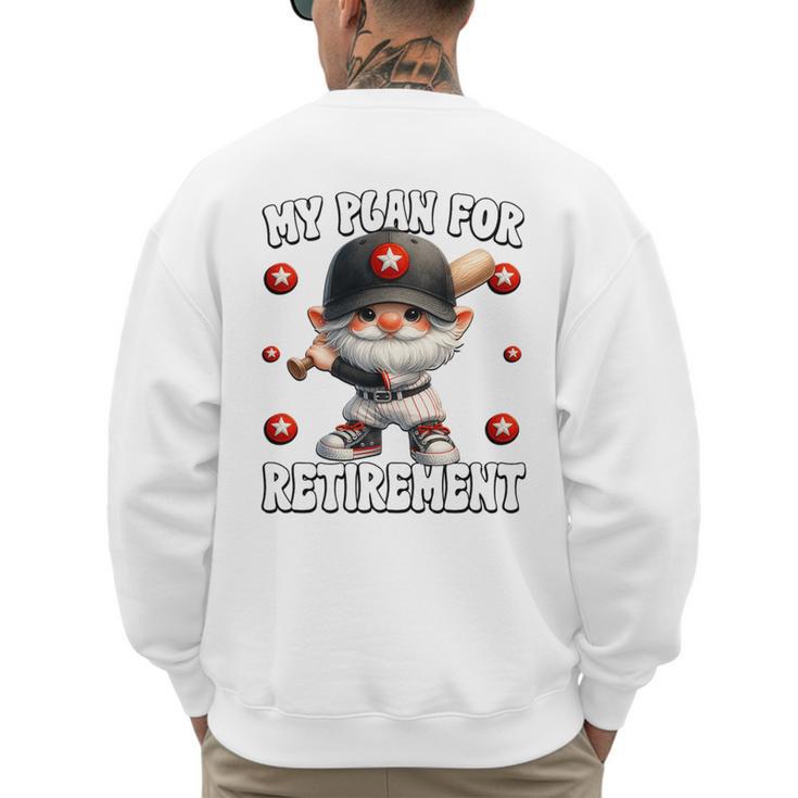 Retired Baseball Dad Coach Gnome For Baseball Retirement Premium Tri-Blend Men's Sweatshirt Back Print