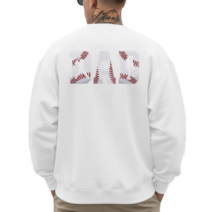 Retro Baseball Dad Daddy Father Happy Fathers Day Men Guys Premium Men's Sweatshirt Back Print