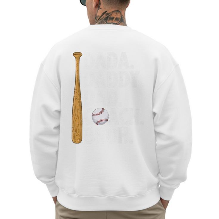 Retro Dada Daddy Dad Coach Bruh Baseball Dad Fathers Day Men Premium Men's Sweatshirt Back Print