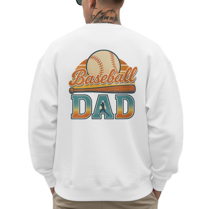 Retro Vintage Baseball Dad Summer Sports Lover Fathers Day Men's Sweatshirt Back Print