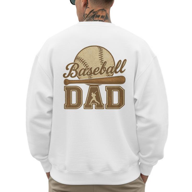 Retro Vintage Baseball Dad Summer Sports Lover Fathers Day Premium Men's Sweatshirt Back Print