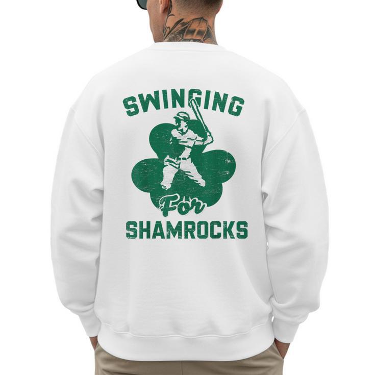 Shamrock Baseball Dad St Patricks Irish Ireland St Paddys Men's Sweatshirt Back Print