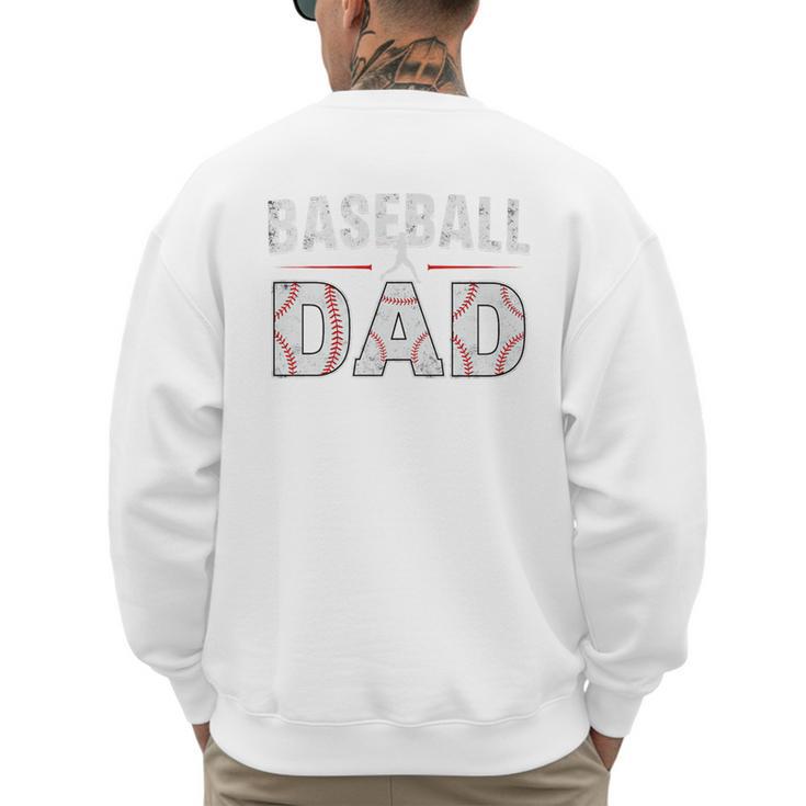 Softball Ball Dad Baseball Dad Parent Fathers Day Baseball Premium Men's Sweatshirt Back Print