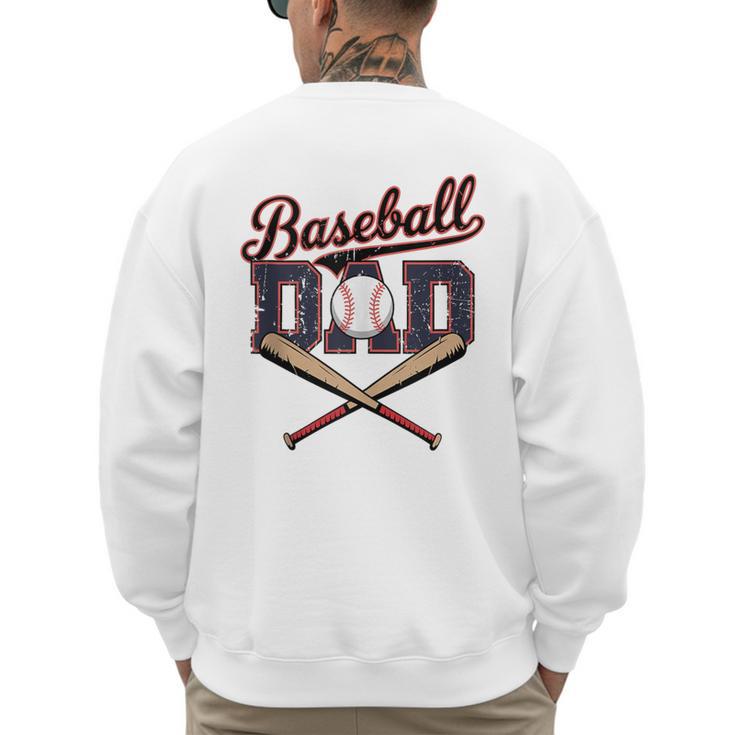Vintage Baseball Dad For Game Day Father's Day Toddler Kids Men's Sweatshirt Back Print
