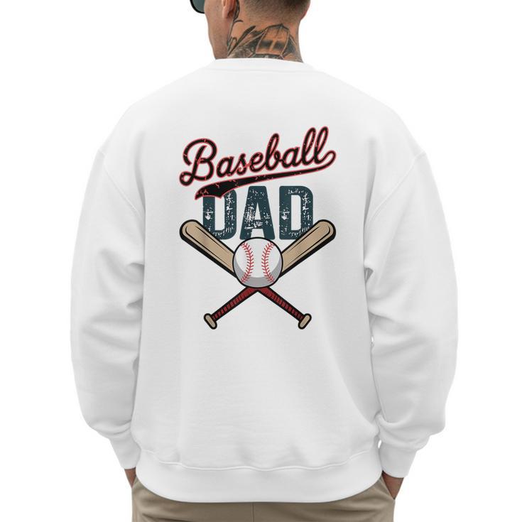 Vintage Baseball Dad Happy Fathers Day Players Toddler Kids Men's Sweatshirt Back Print
