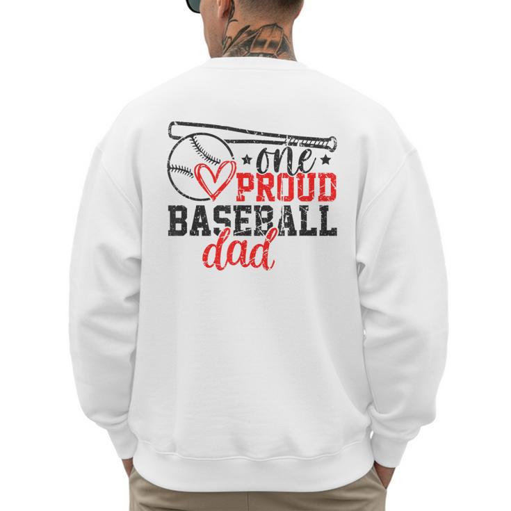 Vintage One Proud Baseball Dad Sporty Humor Men's Sweatshirt Back Print