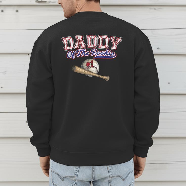 1st One Birthday Baseball Dad Daddy Of The Rookie Vintage Men's Sweatshirt Back Print