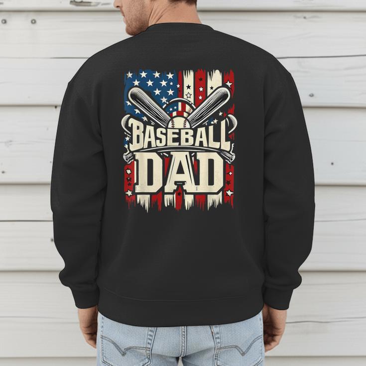 Baseball Dad American USA Flag Dada Men Baseball Fathers Day Men's Sweatshirt Back Print Baseball Dad American USA Flag Dada Men Baseball Fathers Day Men's Sweatshirt Back Print