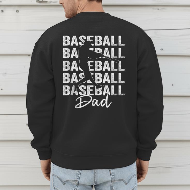 Baseball Dad Baseball Bat Sports Father's Day Men Men's Sweatshirt Back Print Baseball Dad Baseball Bat Sports Father's Day Men Men's Sweatshirt Back Print