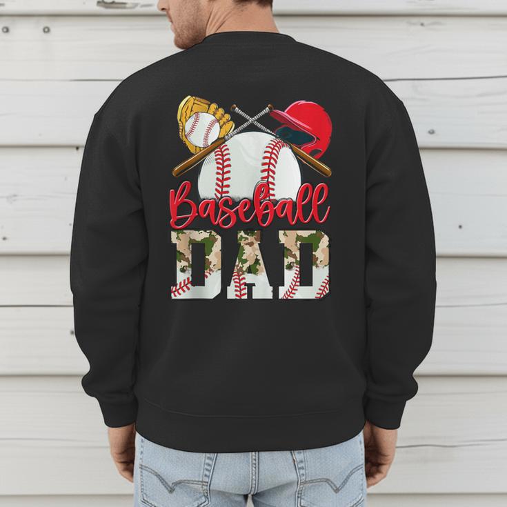 Baseball Dad Camo Husband Fathers Day Player Coach Dad Son Men's Sweatshirt Back Print Baseball Dad Camo Husband Fathers Day Player Coach Dad Son Men's Sweatshirt Back Print