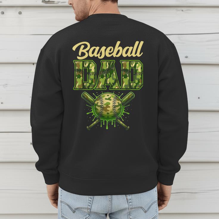 Baseball Dad Camo Ice Cream Baseball Father's Day Men's Sweatshirt Back Print Baseball Dad Camo Ice Cream Baseball Father's Day Men's Sweatshirt Back Print