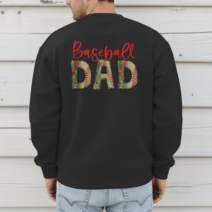 Baseball Dad Camouflage Camo Flag Military Father's Day Men's Sweatshirt Back Print Baseball Dad Camouflage Camo Flag Military Father's Day Men's Sweatshirt Back Print
