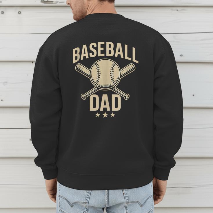 Baseball Dad Crossed Bats Cool Sports Fan Vintage Men's Sweatshirt Back Print Baseball Dad Crossed Bats Cool Sports Fan Vintage Men's Sweatshirt Back Print