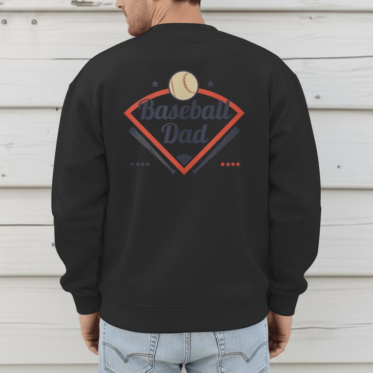 Baseball Dad Diamond Game Day Men's Sweatshirt Back Print Baseball Dad Diamond Game Day Men's Sweatshirt Back Print