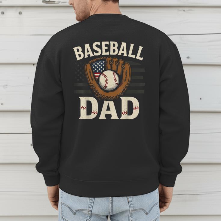 Baseball Dad Fathers Day American USA Flag Men Boys Kids Men's Sweatshirt Back Print Baseball Dad Fathers Day American USA Flag Men Boys Kids Men's Sweatshirt Back Print