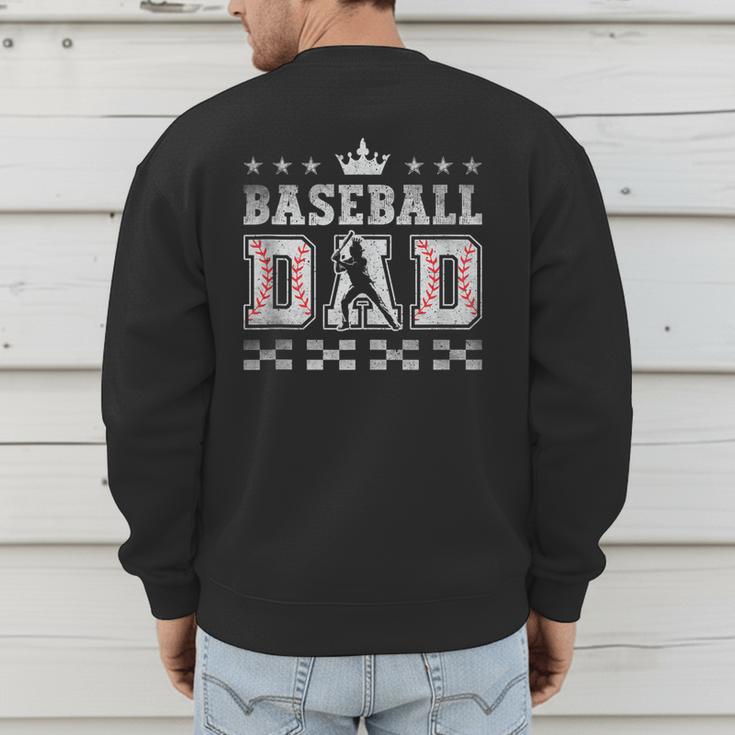 Baseball Dad Father's Day Baseball Father Retro Vintage Men's Sweatshirt Back Print Baseball Dad Father's Day Baseball Father Retro Vintage Men's Sweatshirt Back Print