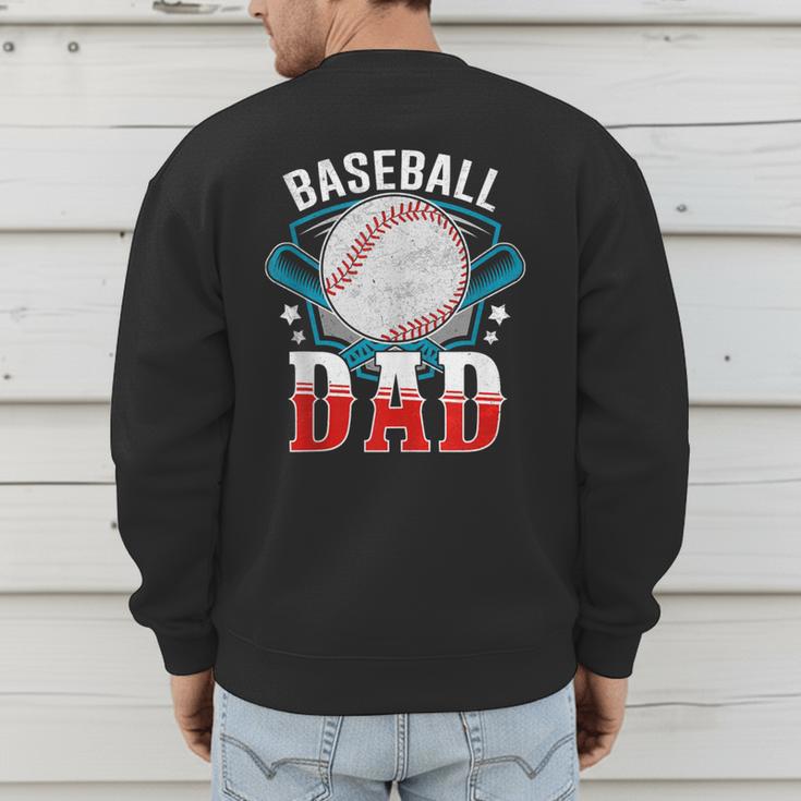 Baseball Dad Happy Fathers Day Dad Daddy Baseball Lover Men's Sweatshirt Back Print