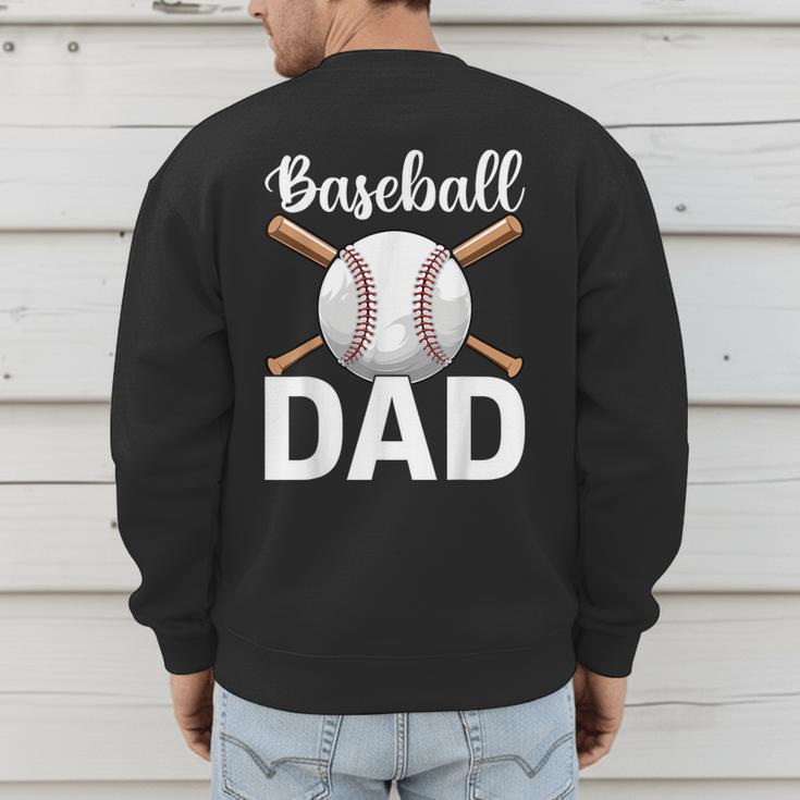 Baseball Dad Happy Fathers Day For Men Boys Men's Sweatshirt Back Print