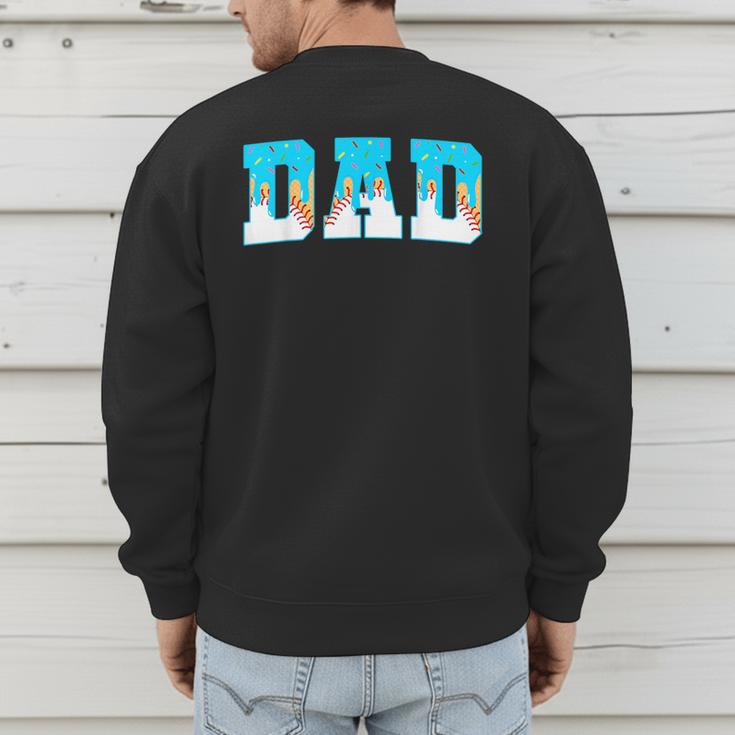 Baseball Dad Ice Cream Drip Happy Fathers Day Men's Sweatshirt Back Print Baseball Dad Ice Cream Drip Happy Fathers Day Men's Sweatshirt Back Print